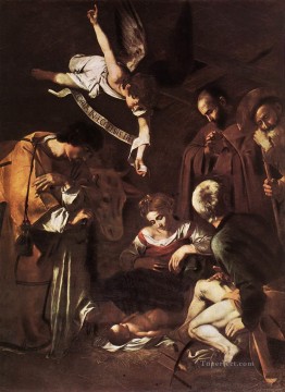 Caravaggio Painting - Natividad con San Francisco y San Lorenzo Caravaggio
